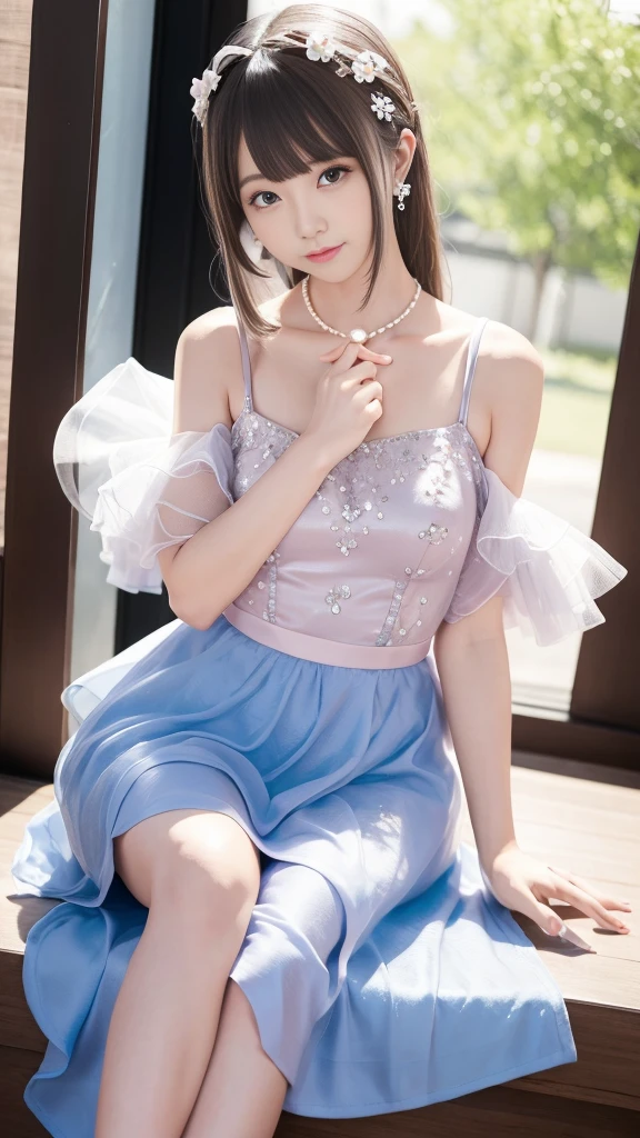 movie portrait photography, 1girl, correct body structure, perfect body, fair skin, pretty face, detailed face, blush, face, maid hair accessories, charming body, slim, wide hips, thin waist,less cloth clothes,nsfw, plump with deep, black pantyhose, long legs, stockings, thigh stockings, standing bench with full body photo, leg focus, fair skin with bare shoulder length, serene, calm, (realistic details, natural skin texture, realistic facial details), Soft dramatic lighting, depth of field, bokeh, vibrant detail, fine detail, surrealism, 35mm film, hazy blur, film, 16k, peony, rose, cherry blossom, rainforest, lots of flowers, peach blossoms