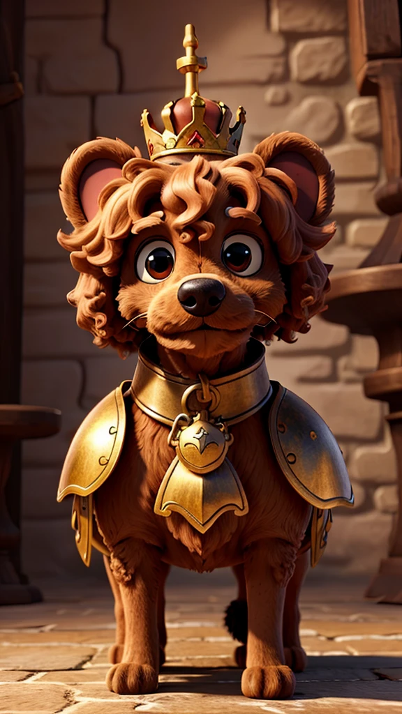 Highest quality,high resolution,Toy poodle becomes a medieval knight,Fantasy,mysterious,Fantasy,anime,3d