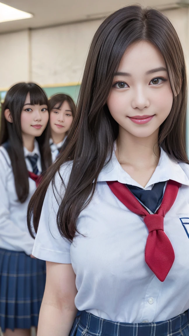 8K,Highest quality, Tabletop, Very detailed, 超High resolution, Realistic, RAW Photos, Absurd, Absolute Resolution, 1 Girl, Upper Body Shot, Looking at the audience,Young and beautiful Japan woman, Very cute face, Gorgeous appearance, Big Breasts,Long Bob Hair,smile,(school uniform:1.3),Beautiful Eyes,(that'the wind is strong:1.3), 混雑した道をsmileで歩く,Glossy Lips, Double eyelids on both eyes, Natural Makeup, Long eyelashes, 艶やかで滑らかなライトブラウンのLong Bob Hair, Asymmetrical bangs, Shiny skin, Center image, High resolution, High detail, Detailed hairstyle, Detailed face, Great cinema lighting, Octane Rendering, Vibrant, 超Realistic, Perfect limbs, Perfect Anatomy, Spread your hair、Slender beauty:1.4、((Huge breasts:1.6、Side bust、Beautiful erect nipples))、Exposing breasts、Slim Abs、Tight waist、(smile:1.2) 、(Pleated mini skirt、Lift up your skirt)、thin and long beautiful legs、Legs wide open、(See-through black stockings:1.2)、(No pants、Beautiful pussy exposed、Take off:1.2、pussy creampie、pubic hair:1.4)、(From below:1.5)、Backlight、Night view:1.4、