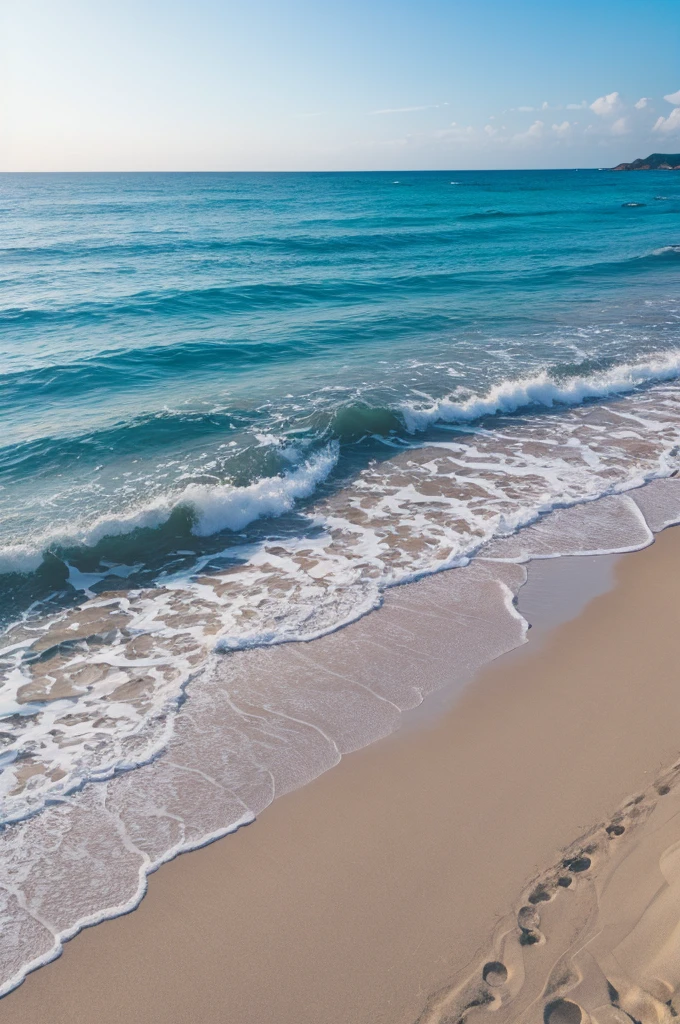 White sand and waves