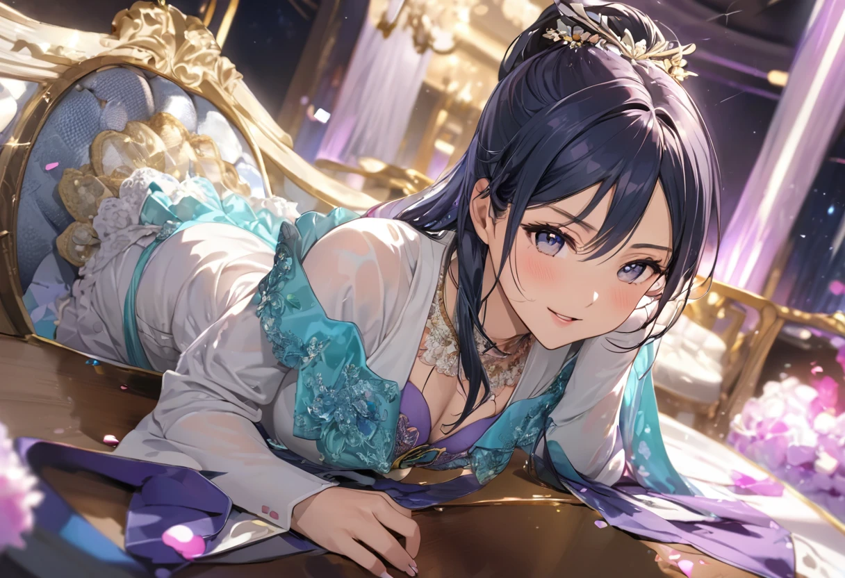 Love Live adult Kanan Matsuura, masterpiece, highest quality, gloss, fantastic background, attire random