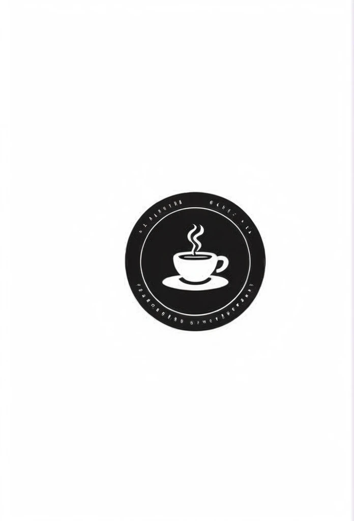 Circle type Cafe logo Chic and modern design Black and white Monotone White background