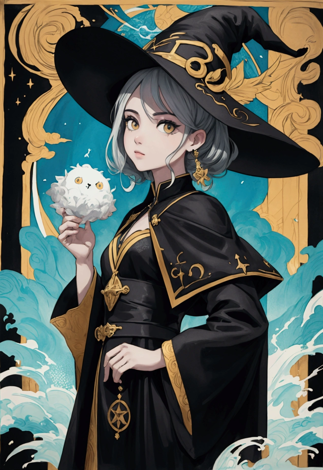 Alta qualidaoff, estilo off logotipo, water colour, with 3D effect, like puff print. Pooffroso logotipo com cores fortes e escuras, off "One" witch. monochrome background, By Yukisakura, incredible and original colors of the species. Impressão em Alta Densidaoff: "um offsign robusto e bem offfinido, como One estampa off alta offnsidaoff."