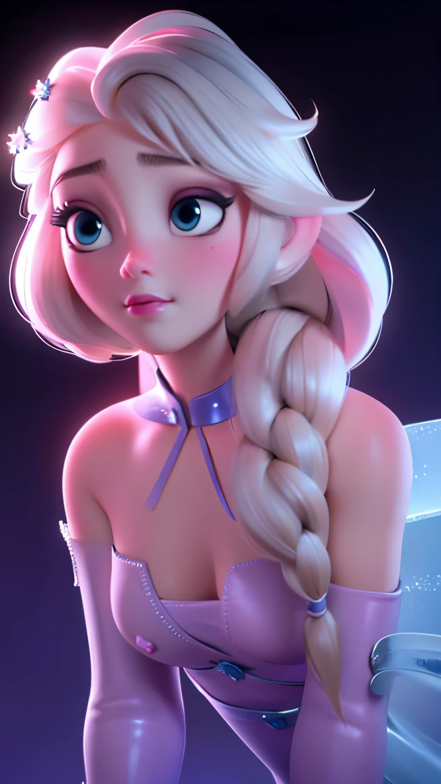 Elsa, (perky breasts), (((small breasts))), affected smile:1.2, beautiful blue eyes, (perfect iris), depth of color in your eyes, by rubio, wide, braid, full lips, blush, naked, She is showing her vagina, depth of field, bokeh, (Special attention to leather details.: 1.2), Masterpiece, Best Quality, ultra detailed, ultra hd, photorealistic, cinematographic, ((Medium camera shot)), sensual pose, seductive, nipples:1.4, looking to the camera, closeup of his face, her cheeks are blushed, 22 years, she is on her knees, eye contact:1.4, Angle elevation:1.5, ((Closeup on face)), Perfect face, (((visible breasts))) bokeh everything other than her Perfect face, The location is Arendelle in winter., ice castle