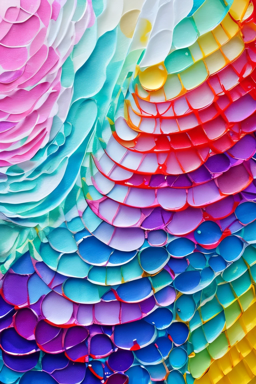 best quality, water droplet ripples, conceptual installation pop art, 2.5D, delicate and dynamic, fusion of watercolors and oil paintings, fusion of paper cutting and shadow puppetry, magic of vivid color shades and contrasts, gradation, wet in wet, water splash, foggy filter effect, Japanese paper quality, abstract part
