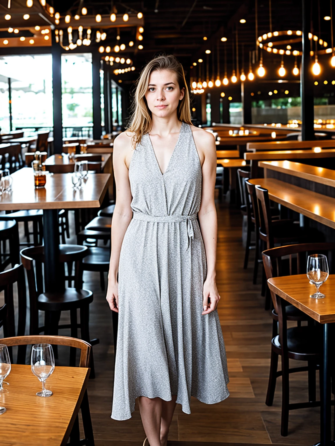 best Realistic photography , beautiful female ,dress ,restaurant