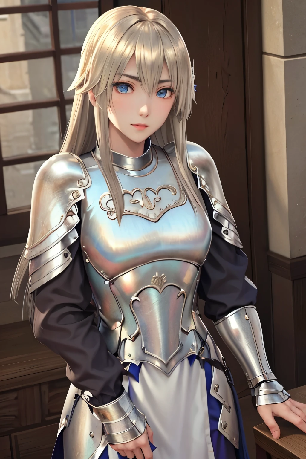 Jeanne、Jeanne・ダルク、Janne Da Arc、Warriors Series、Unparalleled OROCHI、Hundred Years War、Narrow face、Brown Hair、Straight Long、Plate Armor、Raise the spear、Sad face、Timid、Saint of Orleans、Lost in a Different World、（（（ＳＦＷ、sound、Highest quality、first-clasasterpiece、Normal body、8K、Detailed face、Ultra-precision、Normal hand、Normal finger、５Finger、Highest）））