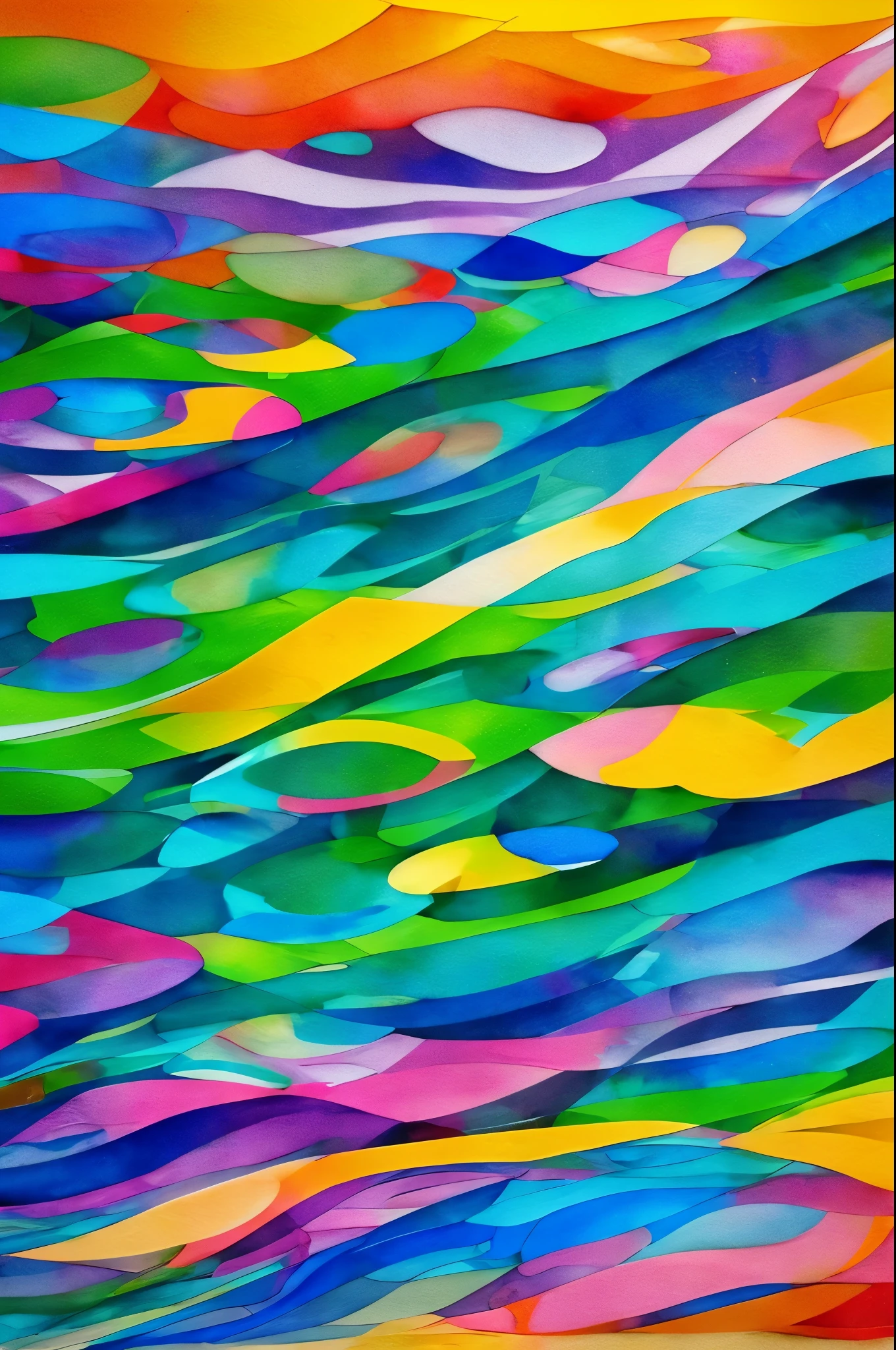 water droplet ripples, conceptual installation pop art, 2.5D, delicate and dynamic, fusion of watercolors and oil paintings, fusion of paper cutting and shadow puppetry, magic of vivid color shades and contrasts, gradation, wet in wet, water splash, foggy filter effect, Japanese paper quality, abstract part