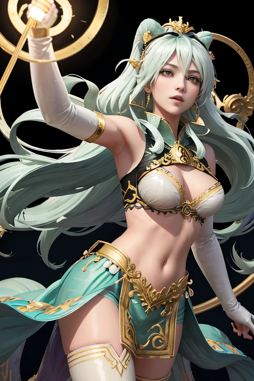 Nu wa、nuwa、Joka、Immortal、Resident of the fairy world、Rapier、Thin sword、Rin々Shii、Combat Ready、In combat、Ready your sword、Warriors Series、Unparalleled OROCHI、(((SFW、sound、Highest quality、first-clasasterpiece、Normal body、8K、Detailed face、Ultra-precision、Normal hand、Normal finger、5Finger、Highest)))、whole body
