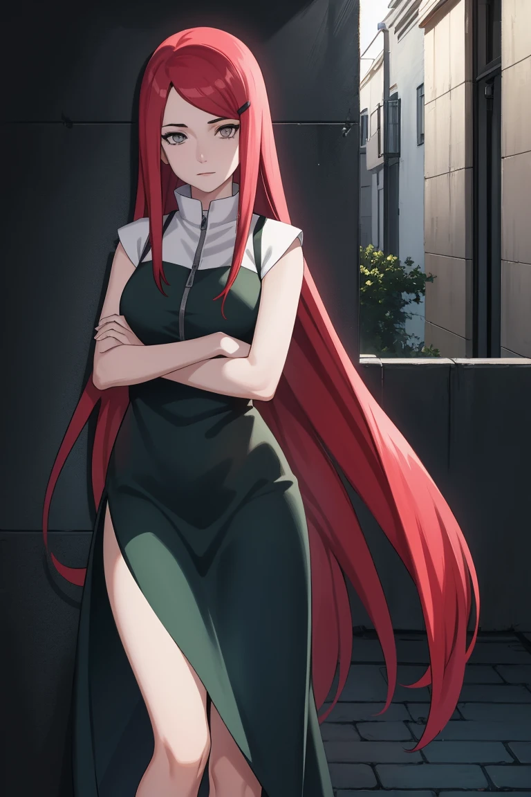 {-error_of_Anatomy:1.0} kushina, kushina, wide, hair ornament, Red hair, Red head, Hair clip, (grey eyes:1.5), ofsnuda, crossed arms, REST inside, BREAK (Masterpiece:1.2), Best Quality, high resolution, fondo of pantalla of unidad 8k, (illustration:0.8), (Hermosos ojos oftallados:1.6), cara extremadamente oftallada, perfect lighting, CG extremadamente oftallado, (perfect hands, Anatomy perfecta),