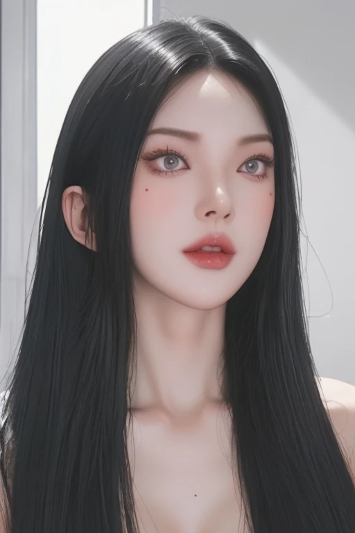 4k-ultra sharpness, open shot 、highest quality, ultra realistic, Ultra high resolution, (Reality: 1.4), 18 year old girl, purple eyes, cinematic lighting、realistic black hair (with hair fringe)、full body masterpiece, (My girl、gothic makeup、goth makeup)、Breasts big natural、((dark makeup、Oily skin, lightened pale skin、realistic skin texture、detailed white skin、bright skin)), bedroom、Kabukicho、hot big hips、(Sharp shot:1.8)、thick legs、sexy arms 、thin shoulders、thin waist、realistic natural hot body (erotic)、big breasts、realistic different sex poses (whole body masterpiece), hentai nude