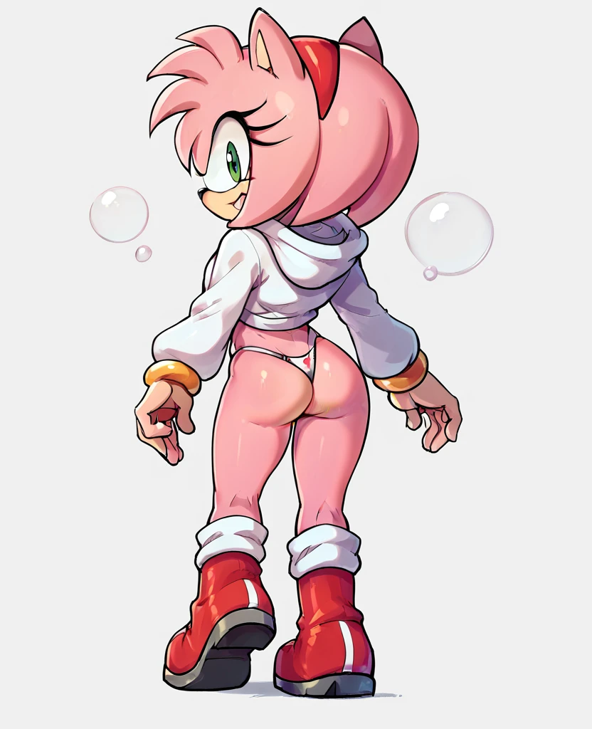 Amy rose big thicc big bubble ass small and tight thong panties shadow cosplay shadow shoes shadow hoodie