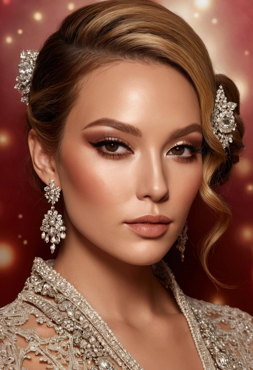 Makeup artist does celebrity makeup:1.2), Highest quality, masterpiece, High resolution, original, Highly detailed wallpaper, Perfect lighting,(Extremely detailed CG:1.2), Suggestive expression