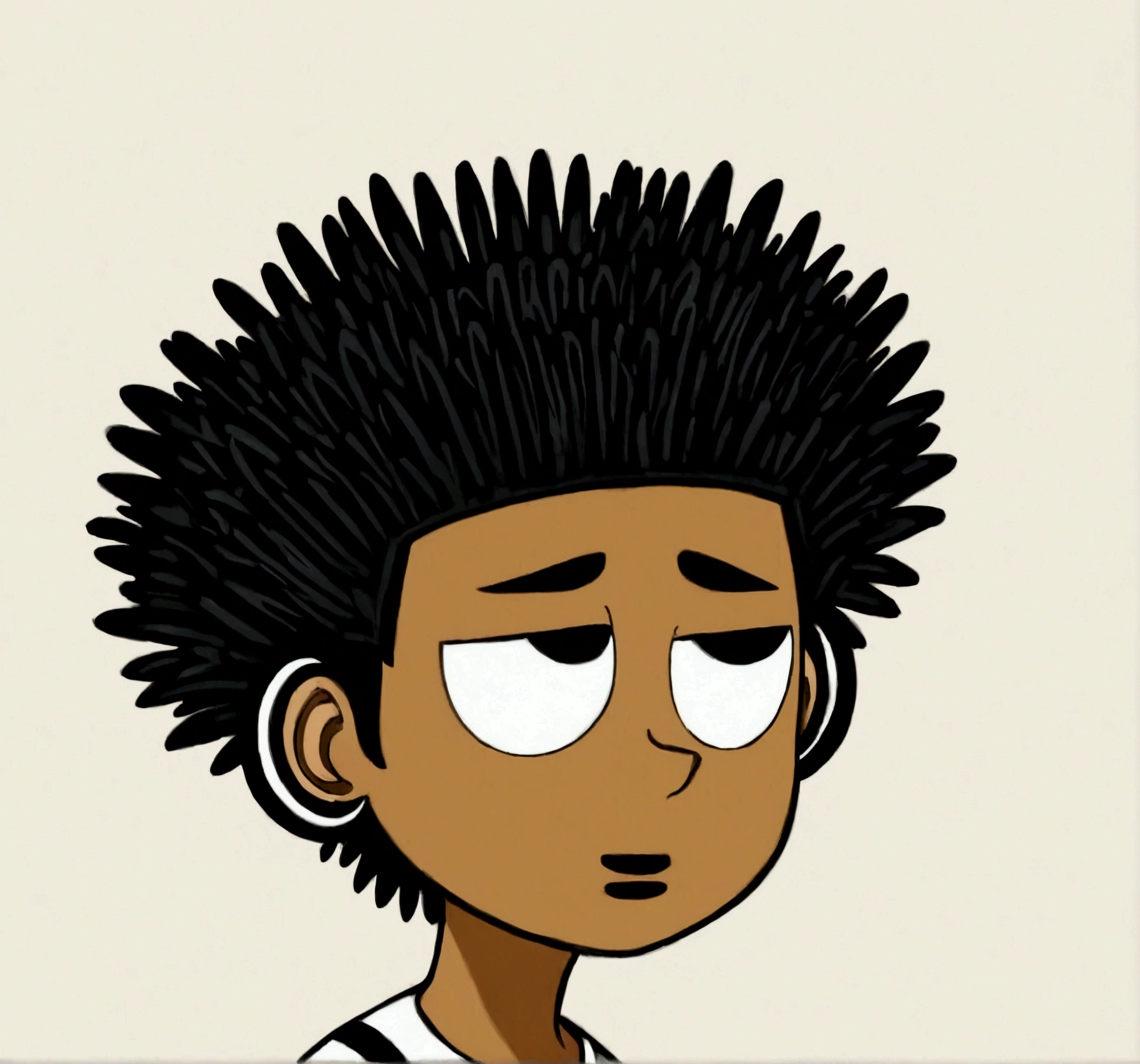 Crée une image de style cartoon représente un garçon qui marche. Imagine vue de profil