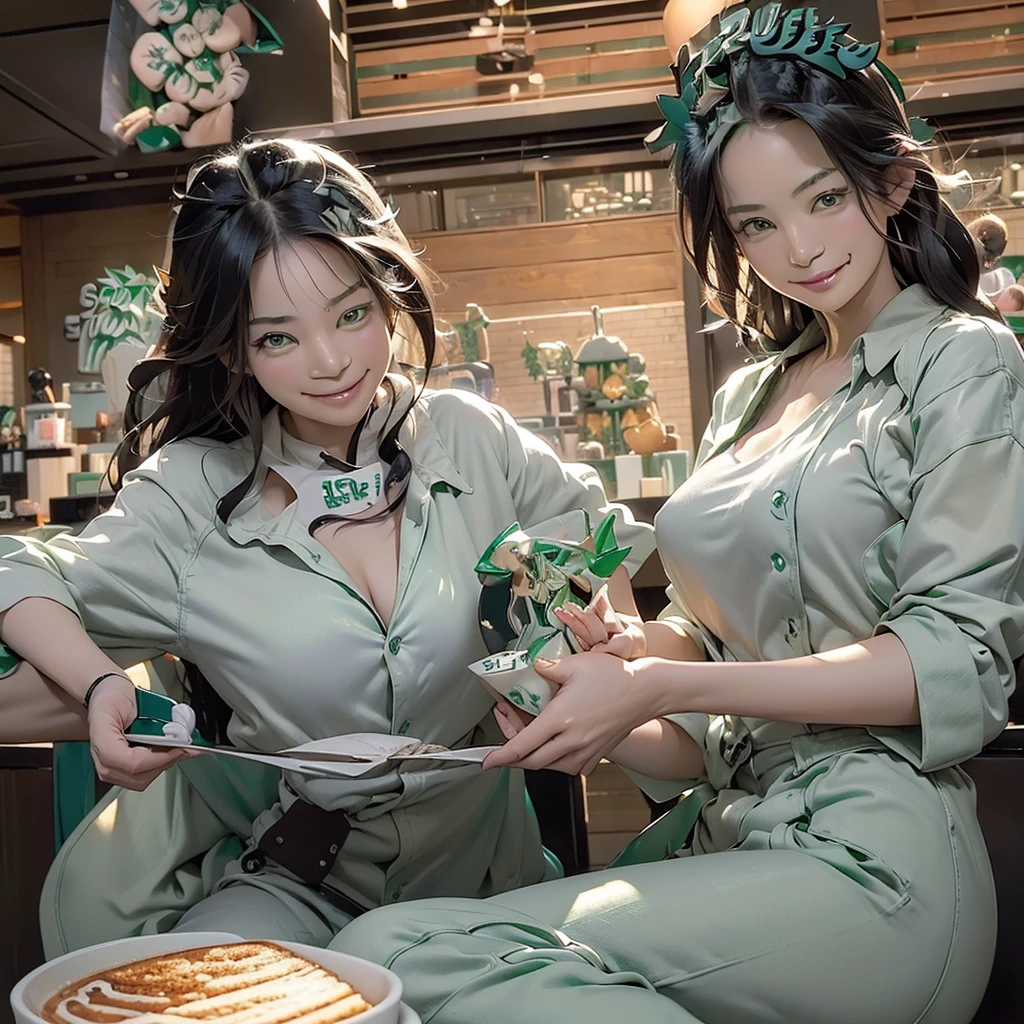 (((((((((Emphasize cleavage))))))))) 
((((((((((Kanadev, 1 Girl, alone, Purple eyes, Black Hair, Long Hair, blunt bangs, bangs, hair ornaments, bug, butterfly, Side Ponytail, butterfly hair ornaments,陸上競技のユニフォームsmile))))))))))
(((((Large Breasts)))))
 (((((((お洒落でcuteInside the Starbucks store))))))) 
8K、RAW Photos、Highest quality、Super detailed、Super Resolution、Ultra HD、8K壁紙、Amazing details 

(((((((((((Inside the Starbucks store)))))))))))、
 ((((((Sit down and eat cake、Drink Starbucks coffee、smile))))))、((Heart Necklace)) Modern and sleek design：Interior design using natural materials、Many of the designs are warm and made using wood and metal.。 Large windows：自然光をたっぷり取り入れるためのLarge windowsがあり、Providing a bright and open space。 Green Interior：Potted plants are effectively placed、It creates a relaxing atmosphere。 artwork：Works by local artists、Starbucks-related art on display。 Cozy seating：Cushioned chairs and sofas、Bar sheet etc.、A variety of seating options available。 Open kitchen area：Being able to see how drinks and food are made、We provide peace of mind and transparency。 Unique lighting：Antique lamps and chandeliers、Modern lighting fixtures are used。 Comfortable background music：Relaxing music is playing、A comfortable space is provided。 Wide々Table space：aloneもグループでも使いやすいWide々There is a table with。 Community Table：There is a large table where you can socialize with other customers.。 Seasonal decorations：The decorations are themed according to the season.。 Design with a local feel：The design incorporates the local culture and characteristics.。 Fragrance production：コーヒーの香りが店内にWideがり、A space that satisfies the five senses has been created.。 Conversation with a barista：フレンドリーなConversation with a baristaが楽しめるカウンターエリアがあります。 8K、RAW Photos、Highest quality、masterpiece:1.2、Super detailed、Super Resolution、Ultra HD、8K壁紙、Amazing details、Photorealistic:1.4、Having fun by the water、Full Body Shot、Full body photo、High-resolution RAW color photos、Professional photos、A scene full of emotion、Very detailed and beautiful、Ultra HD、8K壁紙、Amazing details、Huge file sizes、Highly detailed beautiful girls、Highly detailed face Highly detailed eyes、Extremely realistic skin、 Highly detailed fingers, Highly detailed nose, Highly detailed mouth, Perfect Anatomy, Highly detailed background, Highly detailed clothing, Teen, cute女の子, Famous Japanese Idols, cute, Realistic body, Slender, White skin, Glowing Skin, Slim body, Realistic Face, Delicate eyes, double eyelid,


