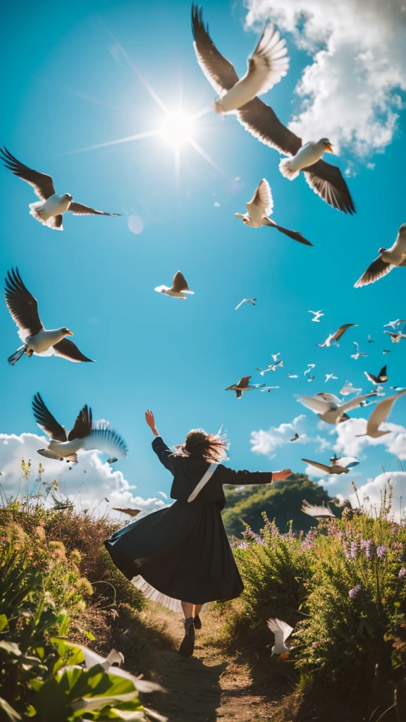 birds flying