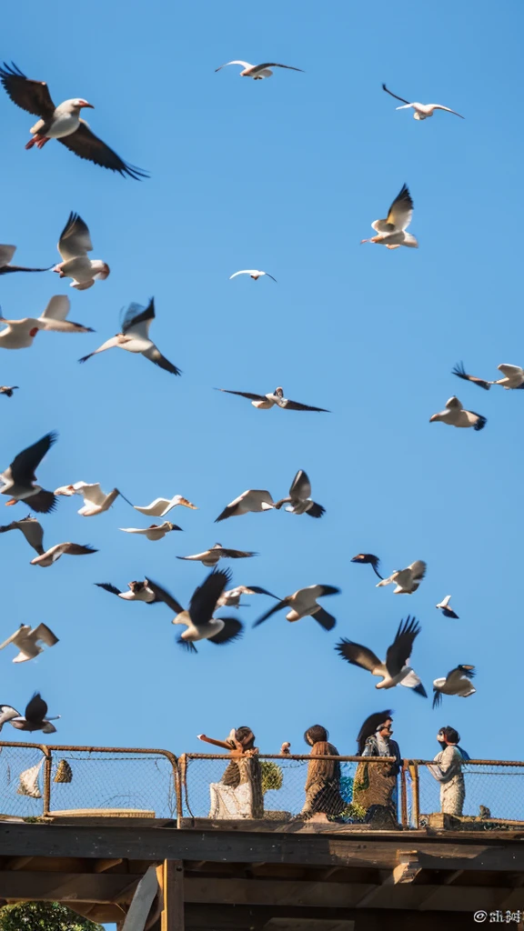 birds flying