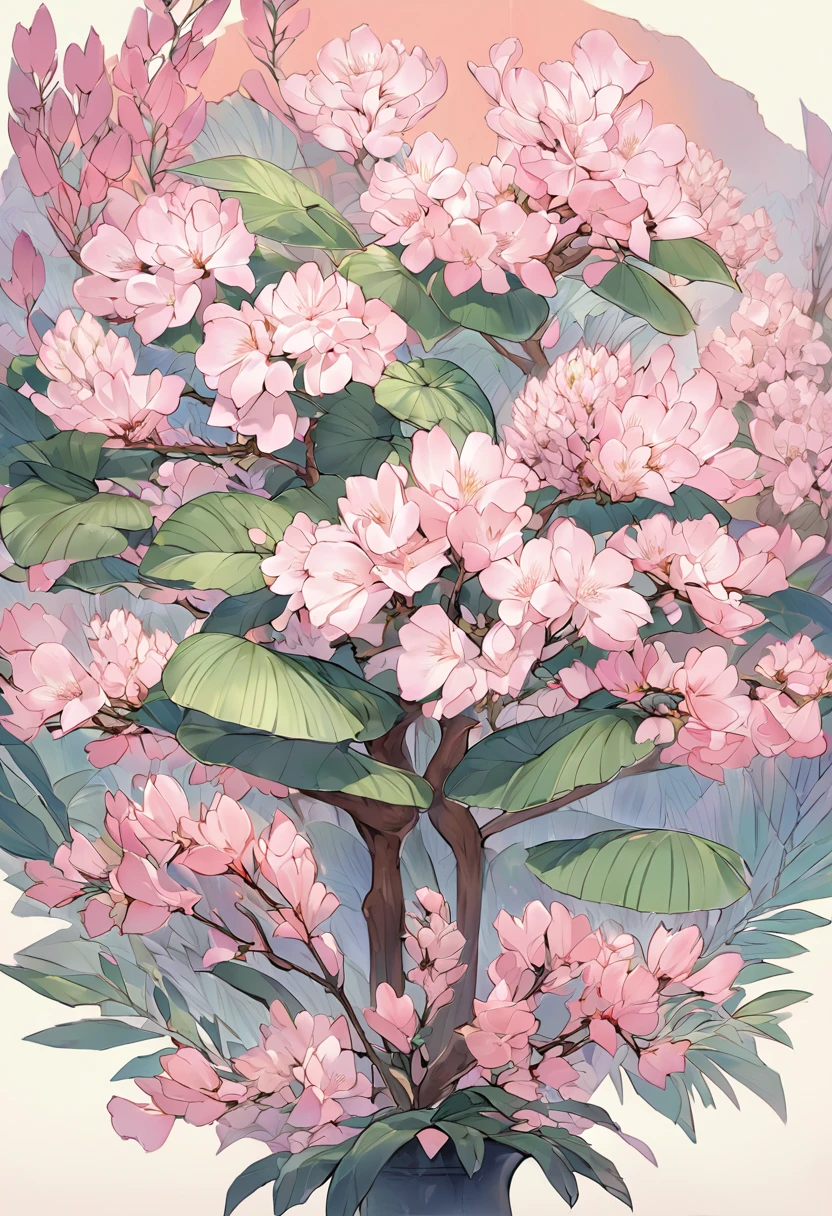 Silk tree flower illustration Silk tree(silk tree)The flowers are、Known for its beauty and unique shape。Here、Here is an illustration of the silk tree flower.。
ネムノキの花の特徴
ネムノキThe flowers are、It features soft, fluffy pink filaments.、Radiating from a small central cluster。This fluffy appearance、It's like silk、Very elegant。
Detailed illustration of flowers: Pink fluffy filaments radiate from the central cluster。
Leaf depiction: The bipinnate compound leaves of the silk tree are as delicate as ferns.、backgroundに描かれている。
background: It depicts a peaceful and natural environment.、Silk tree flowers in full bloom。
IllustrationThis illustration is、It perfectly captures the beauty and elegance of the silk tree.。I think you can get a sense of how the silk tree flowers bloom in their natural environment.。