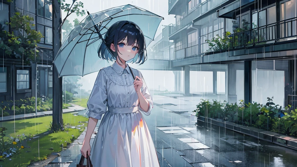 ((Highest quality)), ((masterpiece)), (detailed),lofi rain aesthetic