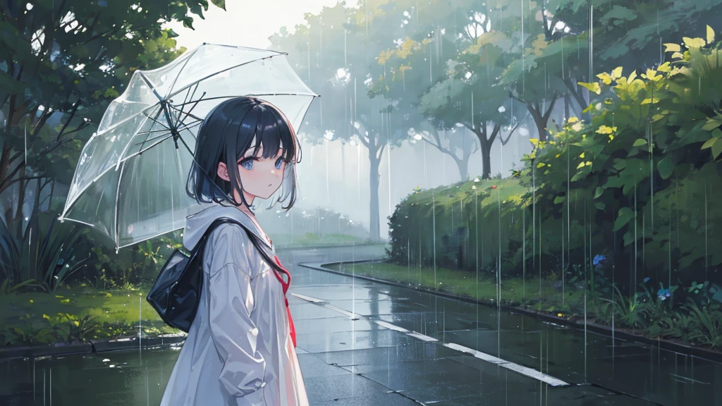 ((Highest quality)), ((masterpiece)), (detailed),lofi rain aesthetic