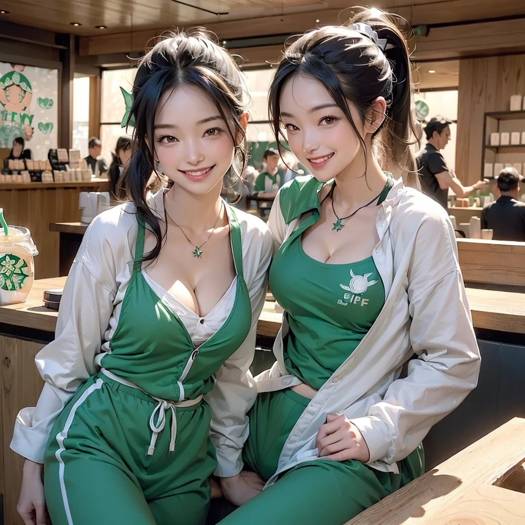 (((((((((Emphasize cleavage)))))))))
(((((((( 1 Girl, Side Ponytail,,Track and field uniforms、smile))))))))
(((((Large Breasts)))))
(((((((お洒落でcuteInside the Starbucks store)))))))
8K、RAW Photos、Highest quality、Super detailed、Super Resolution、Ultra HD、8K壁紙、Amazing details
(((((((((((Inside the Starbucks store)))))))))))、
((((((Sit down and eat cake、Drink Starbucks coffee、smile))))))、((Heart Necklace)) Modern and sleek design:Interior design using natural materials、Many of the designs are warm and made using wood and metal.。 Large windows:自然光をたっぷり取り入れるためのLarge windowsがあり、Providing a bright and open space。 Green Interior:Potted plants are effectively placed、It creates a relaxing atmosphere。 artwork:Works by local artists、Starbucks-related art on display。 Cozy seating:Cushioned chairs and sofas、Bar sheet etc.、A variety of seating options available。 Open kitchen area:Being able to see how drinks and food are made、We provide peace of mind and transparency。 Unique lighting:Antique lamps and chandeliers、Modern lighting fixtures are used。 Comfortable background music:Relaxing music is playing、A comfortable space is provided。 Wide々Table space:一人でもグループでも使いやすいWide々There is a table with。 Community Table:There is a large table where you can socialize with other customers.。 Seasonal decorations:The decorations are themed according to the season.。 Design with a local feel:The design incorporates the local culture and characteristics.。 Fragrance production:コーヒーの香りが店内にWideがり、A space that satisfies the five senses has been created.。 Conversation with a barista:フレンドリーなConversation with a baristaが楽しめるカウンターエリアがあります。 8K、RAW Photos、Highest quality、masterpiece:1.2、Super detailed、Super Resolution、Ultra HD、8K壁紙、Amazing details、Photorealistic:1.4、Having fun by the water、Full Body Shot、Full body photo、High-resolution RAW color photos、Professional photos、A scene full of emotion、Very detailed and beautiful、Ultra HD、8K壁紙、Amazing details、Huge file sizes、Highly detailed beautiful girls、Highly detailed face Highly detailed eyes、Extremely realistic skin、 Highly detailed fingers, Highly detailed nose, Highly detailed mouth, Perfect Anatomy, Highly detailed background, Highly detailed clothing, , cute女の子, Famous Japanese Idols, cute, Realistic body, Slender, White skin, Glowing Skin, Slim body, Realistic Face, Delicate eyes, double eyelid,
