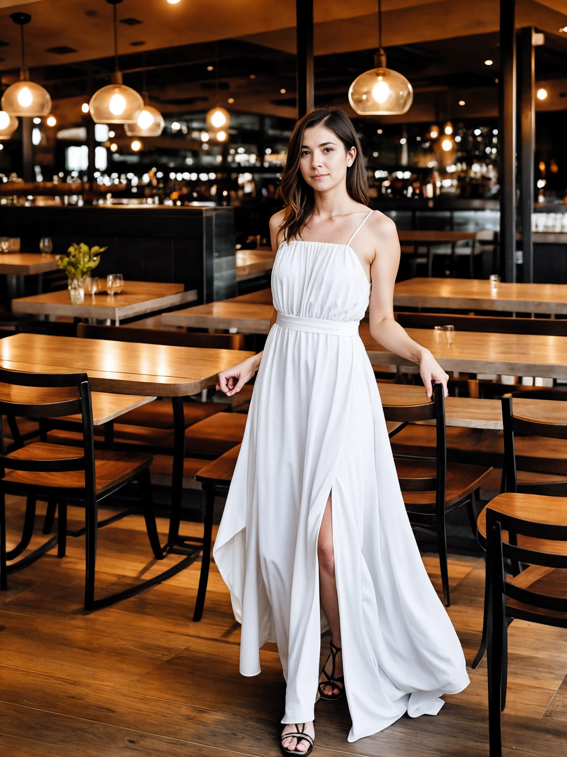 best Realistic photography , beautiful female ,dress ,restaurant