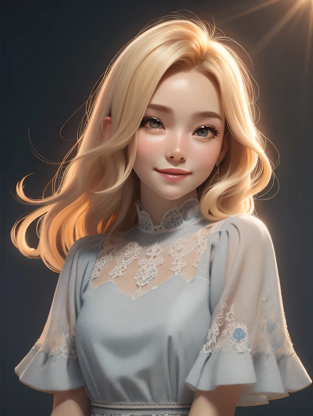 dynamic lighting, sunny field)), (cute:1.3), blonde hair, (pale skin:1.1), (soft smiling:1.1), detailed face, detailed gray eyes, detailed skin texture, mini red dress, on park, sun ray, by ilya kuvshinov, nina masic, sharp focus, natural lighting, subsurface scattering, f2, ornate, 35mm, Luminism, cinematic lighting, wide shot, retina, textured skin, anatomically correct, best quality, award winning