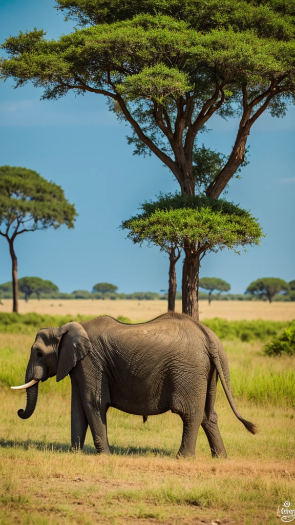 Elephant in the savannah