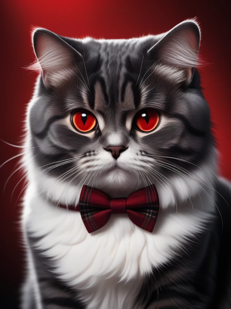 cinematic photo Chalk painting, Oil painting, Award winning Renderman, Wild Scottish Fold Cat, Corporate Punk, highly detailed, artwork by Winslow Homer. 35mm photo, film, bokeh, professional, 4k, very detailed, (((cute cat sad, crying))), ((Red cat))