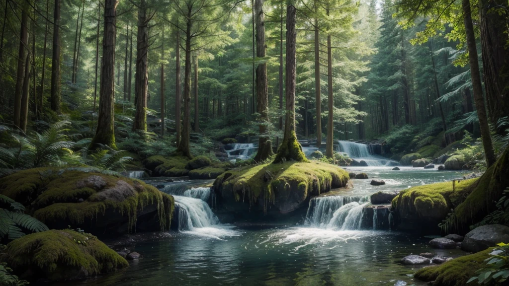 create a temperate rainforest landscape, very beautiful and realistic, based in istanbul, mixing Greek and Bulgarian culture