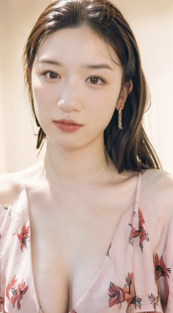 ((Highest quality, 8K, masterpiece: 1.3)), sharp: 1.2, Perfect Body Beauty: 1.4, Slim Abs: 1.2, ((Layered Hairstyles, Big Breasts: 1.2)), (Off the shoulder: 1.2), (nude: 1.2), Face close-up: 1.5, Highly detailed face and skin texture, Beautiful Eyes, double eyelid, Side view of the camera