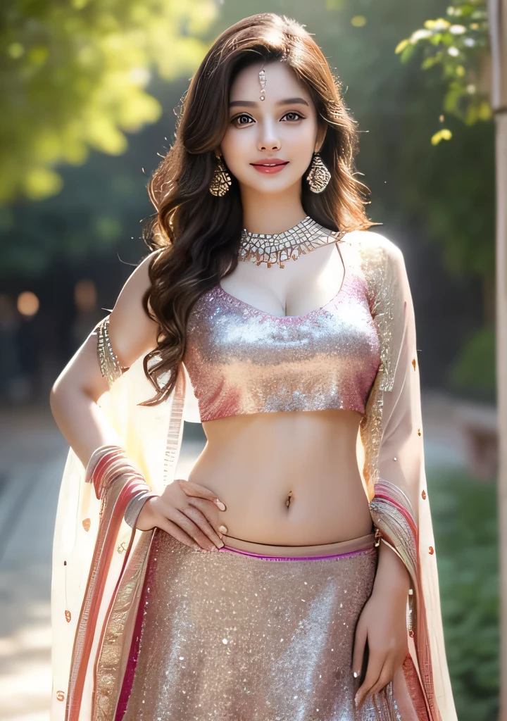 (((desi indian young 14 aged girl))), 14 years girl, cute and pretty face, natural skin, wearing hot Lehenga, choli and Dupatta dress, charming black hair, ((hair ends are blonde)), Indian festival Holi celebration's in background, detailed Holi festival, (wearing simple jewellery), Super Round Big Young Breast, Pretty cute Navel, Soft Oval Navel, Detailed pretty Navel, (Navel Jewelry), Slender girl, bright light, longhair, Bokeh, Indian ,tree branch, colorful, ((Glitter burgundy color princess dress))((choli:1.2,lehenga:1.2,dupatta:1.2)), detailed princess dress, designer dress, smile, pretty, cute, 4k, 8k, CG unity 8k wallpaper, depth of field, ray tracing, perfect figure, sweet round breasts, romantic Eyes, Romantic smile, Romantic Standing Angle, stylish curved angle, (angle with both hands playing with hair), Bright skin, glow face, glow skin, small cleavage, slightly lips open, 