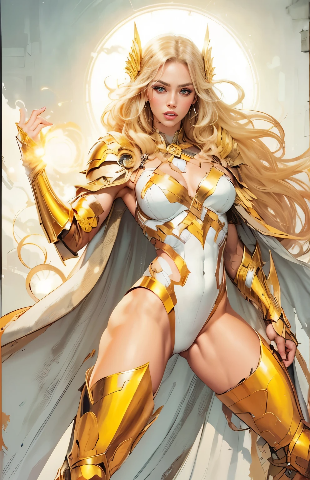 muscular woman, Asgard, Valkyrie，Lady Knight，Anatomically correct，epic fantasy digital art，Masterpiece artwork，8K，Realistic colorful body with high definition resolution, top-quality，, epic composition,