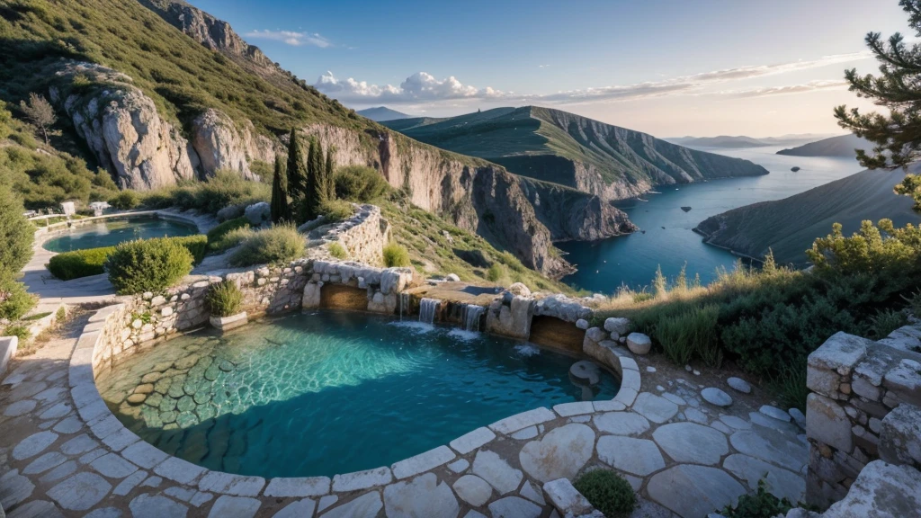 create a great Greek landscape, place the natural beauties 
