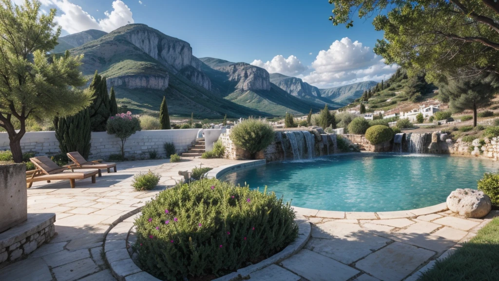 create a great Greek landscape, place the natural beauties