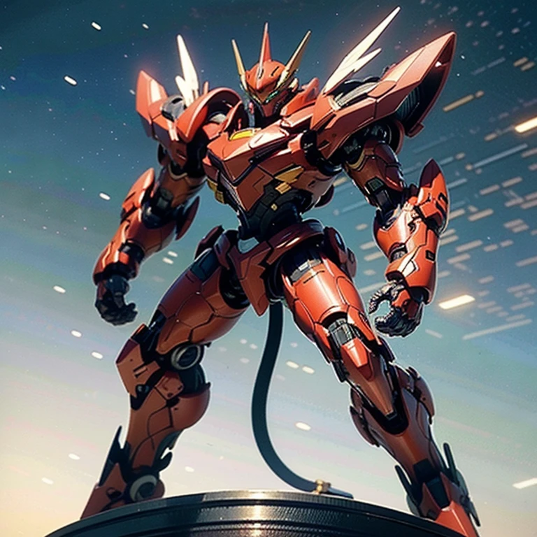 A man wearing a full face helmet., a fantasy-style biotech armored combat suit, green eyes, (a composite layered chest armor), fully closed shoulder pads, matching arm and leg protectors, the belt is adorned with fangs that bite into the gem., (The color scheme is mainly black with red details), design balances heavy with agility, a high-tech biomechanical armor, (Lion inspired armor concept, stand on top of a skyscraper in a futuristic sci-fi city), This character embodies a surreal fantasy style armored hero finely crafted in anime style, exquisite and mature manga art style, (element, plasma, energy, the armor shines), ((male:1.5)), metallic, real texture material, dramatic, High Definition, Best Quality, high resolution, ultra detailed, ultrafine paint, extremely delicate, professional, perfect body proportions, golden ratio, anatomically correct, symmetrical face, extremely detailed eyes and face, high quality eyes, Creativity, photo and gross, UHD, 32k, natural light, cinematic lighting, Masterpiece-anatomy-perfect, Masterpiece:1.5