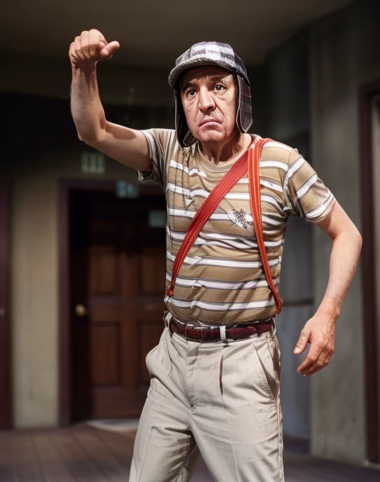 Cinematic photo, elchavodel8 ,with an armed style in his hands.
