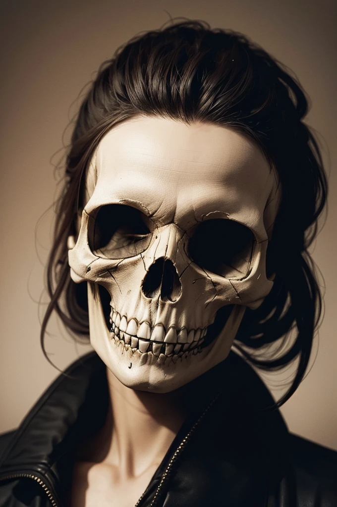 2D skull image with macabre background in the form of art