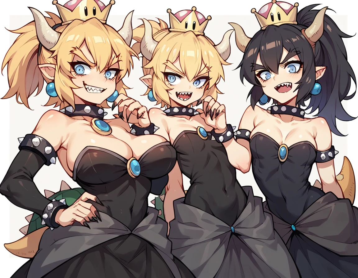 Bowsette Jr Very Very Big tits goth maiô preto gostoso 