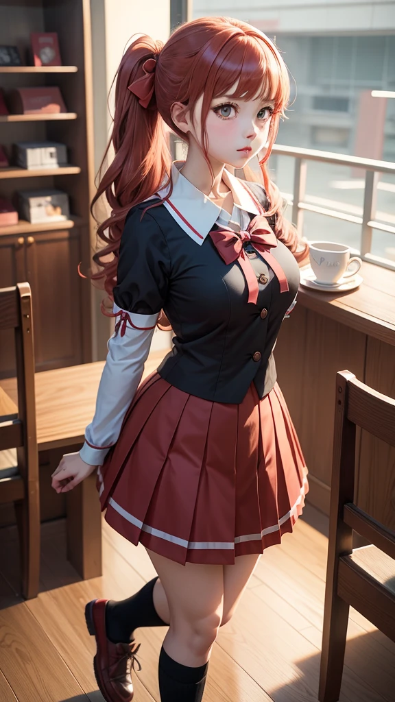 Anime girl wearing red bow school uniform, JK, 日本Anime style, Fleet Collection Style, :14 80 年代Anime style, Anime style, Anime style, 可爱的Anime style, Zelokan, Wear , Danganronpa, a-1 image, Yandere. High target
