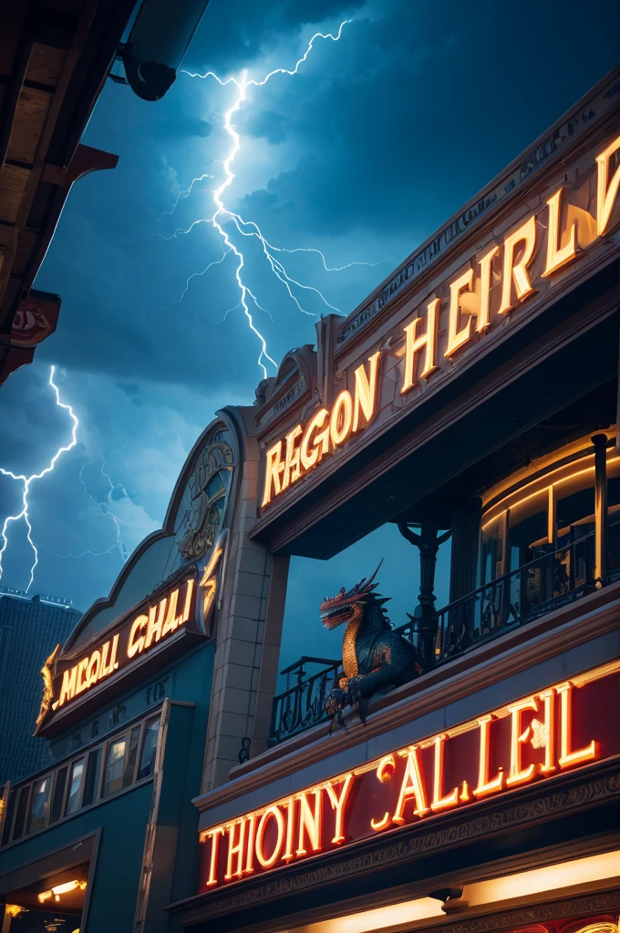 A dragon with a lightning bolt written in the middle Alkey Casino