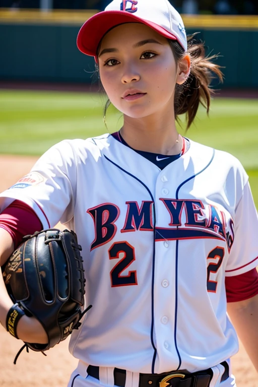 ((Highest quality)), ((masterpiece)), (detailed), One girl, Baseball Player