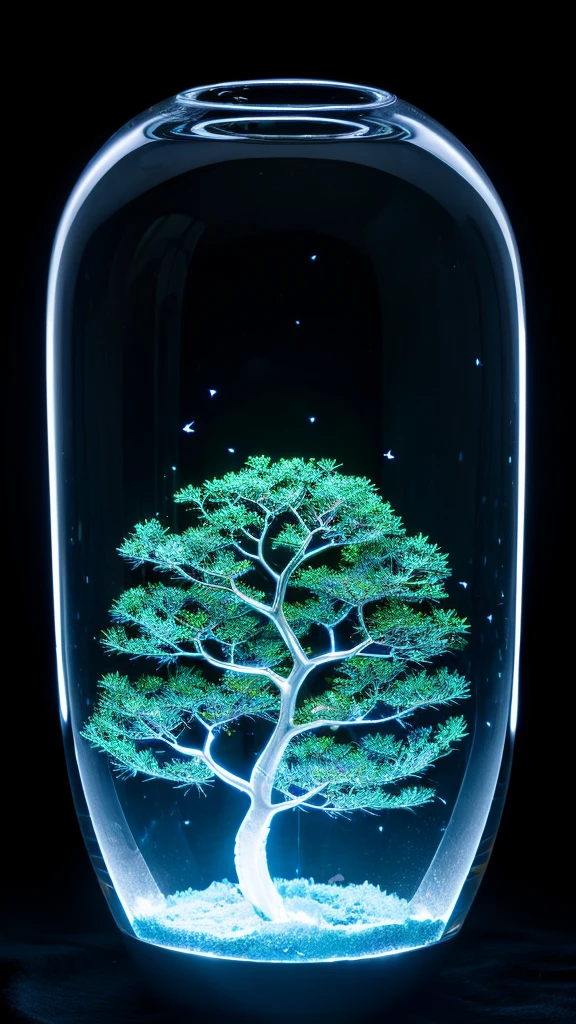 A transparent sphere with liquid inside branching phylogenetic tree Origin of the species Luminescent darkness gravity like 8Two