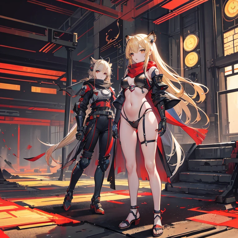 (best quality),masterpiece, Very beautiful girl, Very detailed, Amazing, fine details, official art, Super detailed, High resolution, A girl stands in front of a tiger, (Taoism), Beautiful and meticulous girl, There is light on the face, nobody, Flowing blonde hair, Mechanical Lady, Mechanical Armor, water, Armored, Pink mech, Honey Mecha, Machinery,burning city, broken streets, ruins,Motorcycle Friends,horizon,(whole body:0.8),upper bust_Body,,Taoism,flower,Long Er,Bathyscaphe，Tarot，(masterpiece, highest quality), (Detailed Hair), Very detailed, Anime Style, whole body, alone, Concept Art, Science Fantasy Combat Girl, Neck-length black and yellow hair, Golden Eyes, His right hand has been modified into a deadly cybernetic claw.. Cyber Kimono, Torn red scarf, Cyber Horned, Wearing tabi socks, White Background, whole body, Standing in the wasteland,
