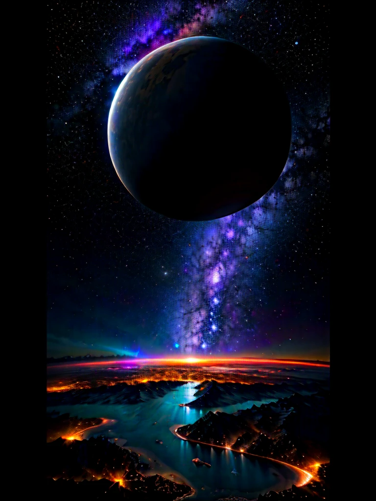 a stunning night sky,atmospheric outer space,planets aligning,ominous black hole,powerful sun,pulsing light,epic supernova,best quality,8k,highres,masterpiece:1.2,ultra-detailed,realistic,photorealistic:1.37,HDR,UHD,studio lighting,ultra-fine painting,sharp focus,physically-based rendering,extreme detail description,professional,vivid colors,bokeh,cinematic,dramatic lighting,epic scale