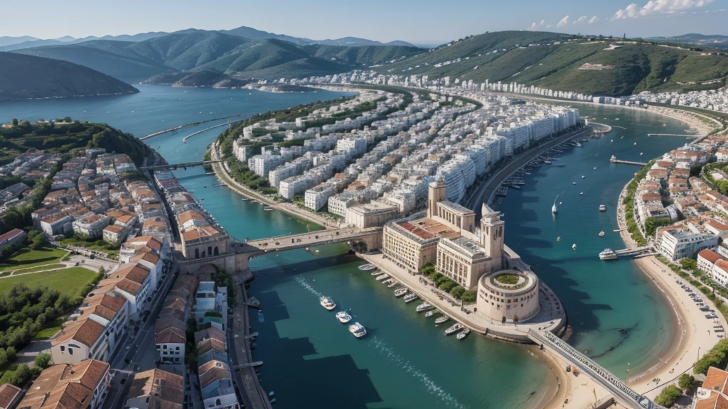 create a city based on the culture of Greece, mixed with Bulgaria, but in modern times