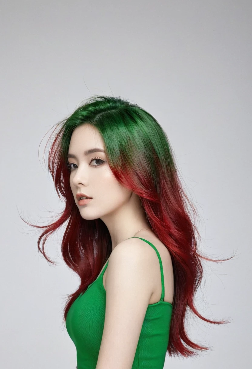 green hair, red hair, green and red hair