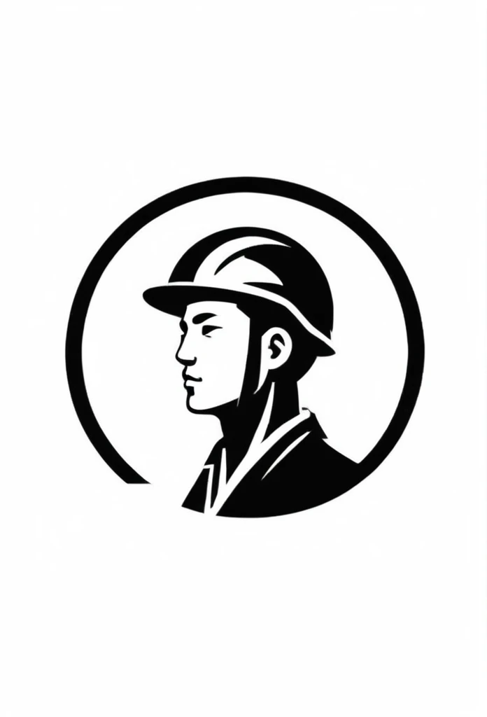 Fashionable logos of the Japanese construction industry
Pretty cool
chic and modern design
A Japanese civil engineering company with a logo depicting a powerful person wearing a helmet who is working hard on construction
The person is a big picture from head to toe, with only a silhouette and no clear picture of his face
White background