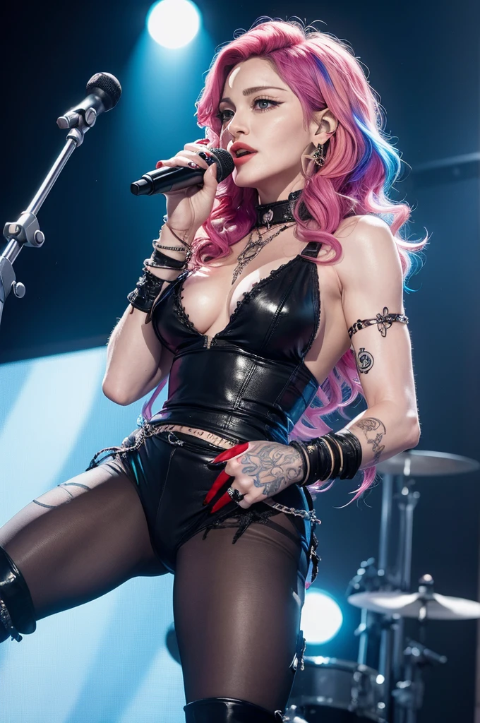 Singer Madonna with colored hair