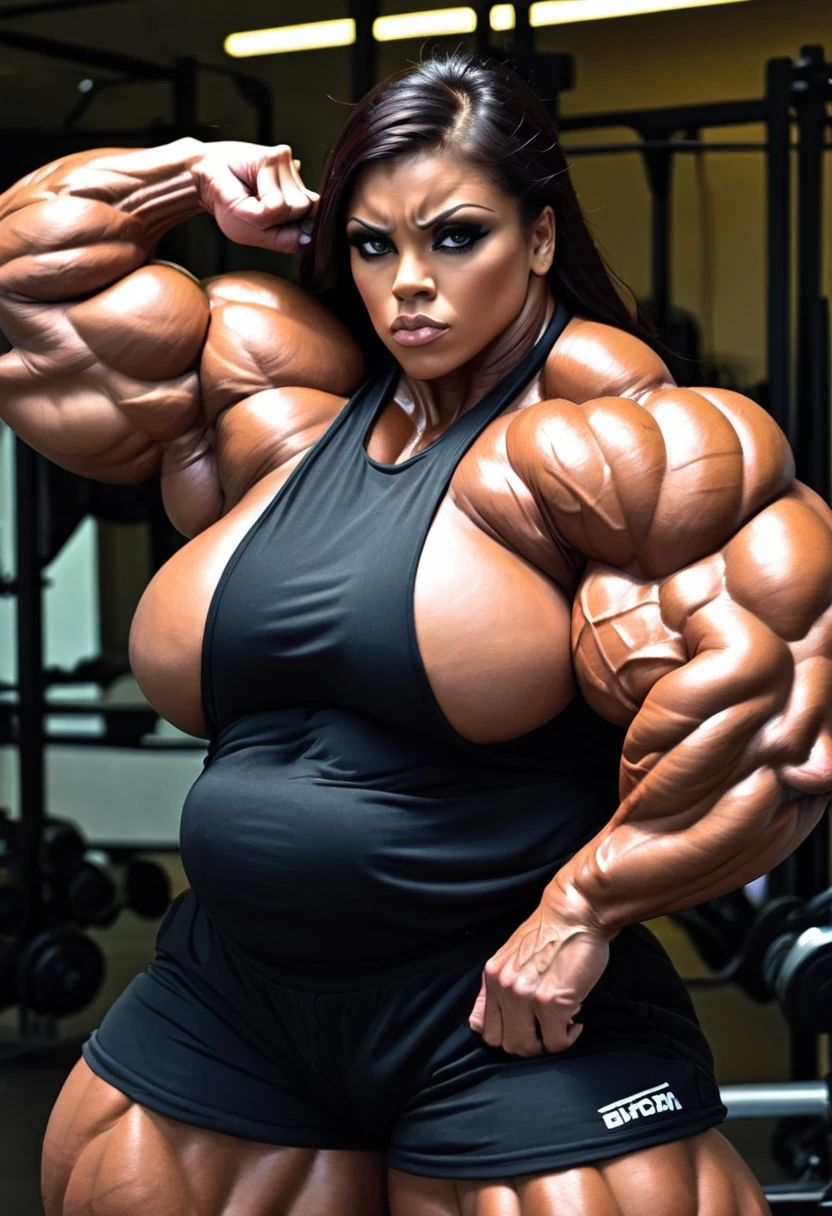 Girl big size large giant muscles 